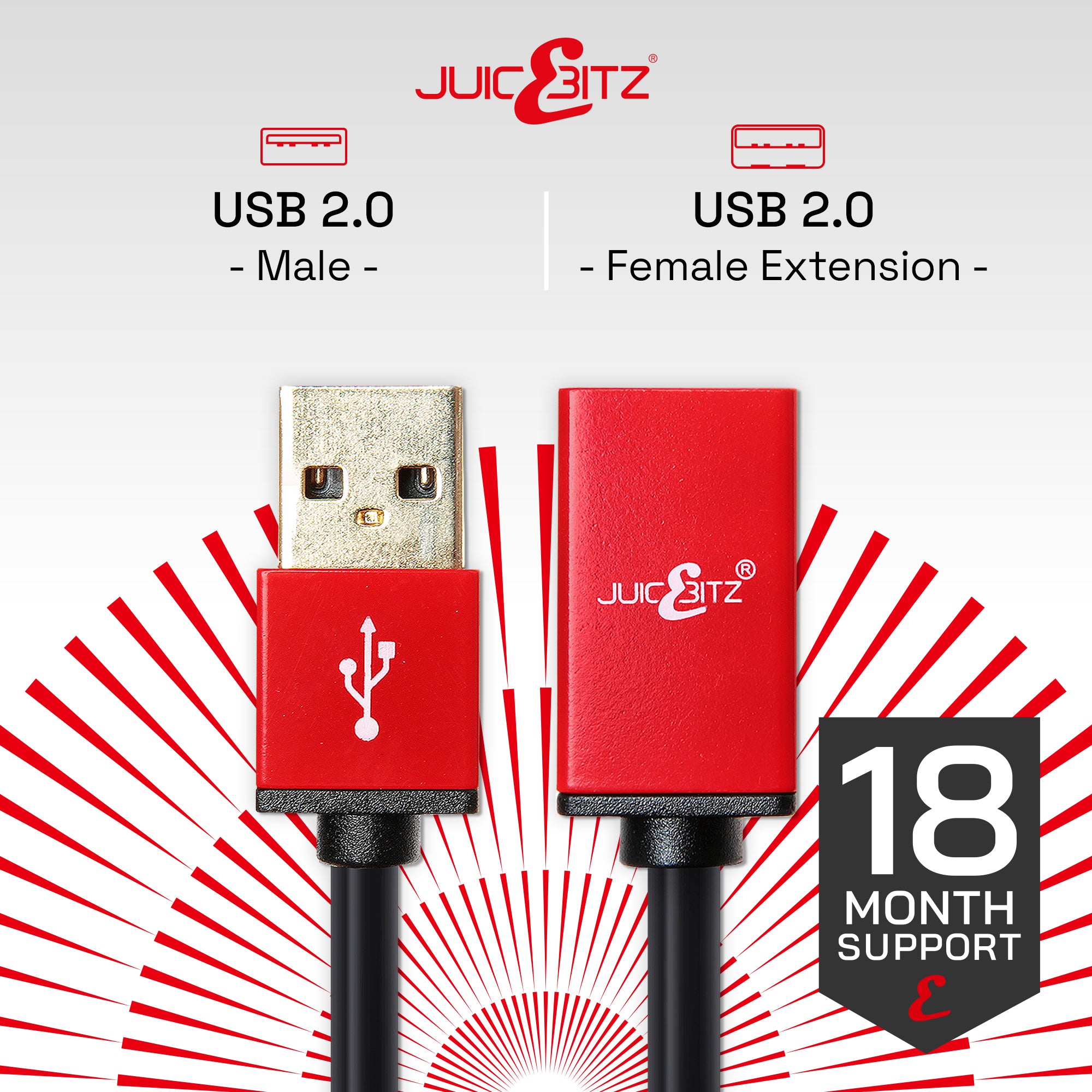 Premium USB 2.0 Male to Female High Speed 480Mbps Extension Cable