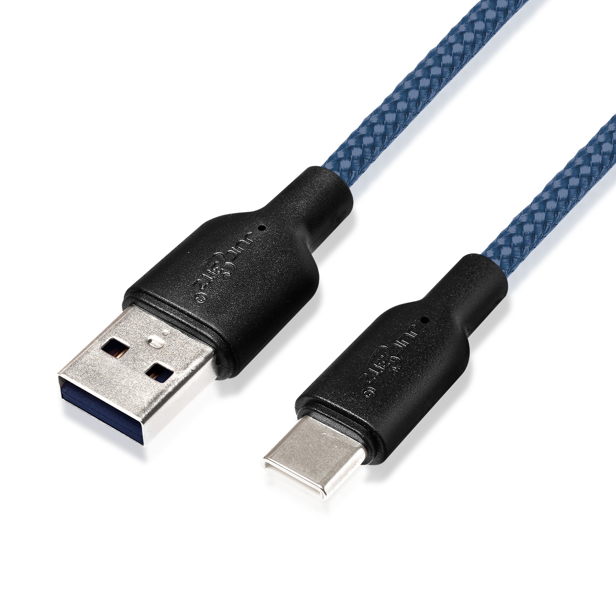 Braided USB-A to USB-C (USB2.0) 60W Fast Charger Data Cable - Navy