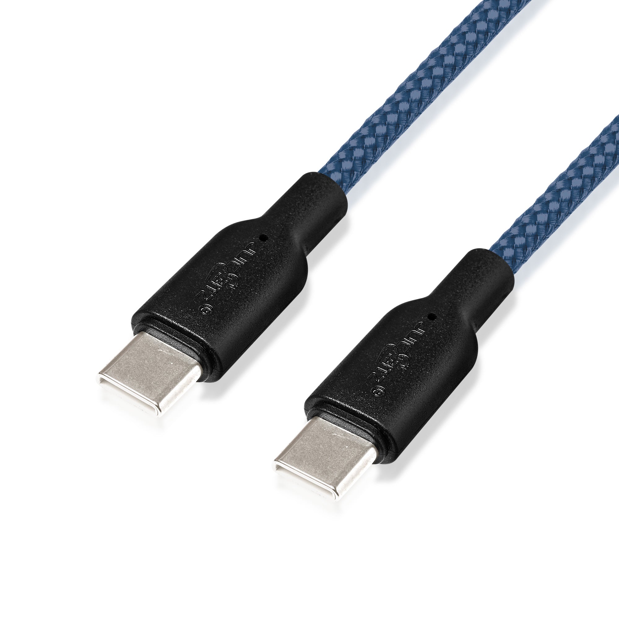 Braided USB-C to USB-C (USB2.0) 100W PD Fast Charger Data Cable - Navy