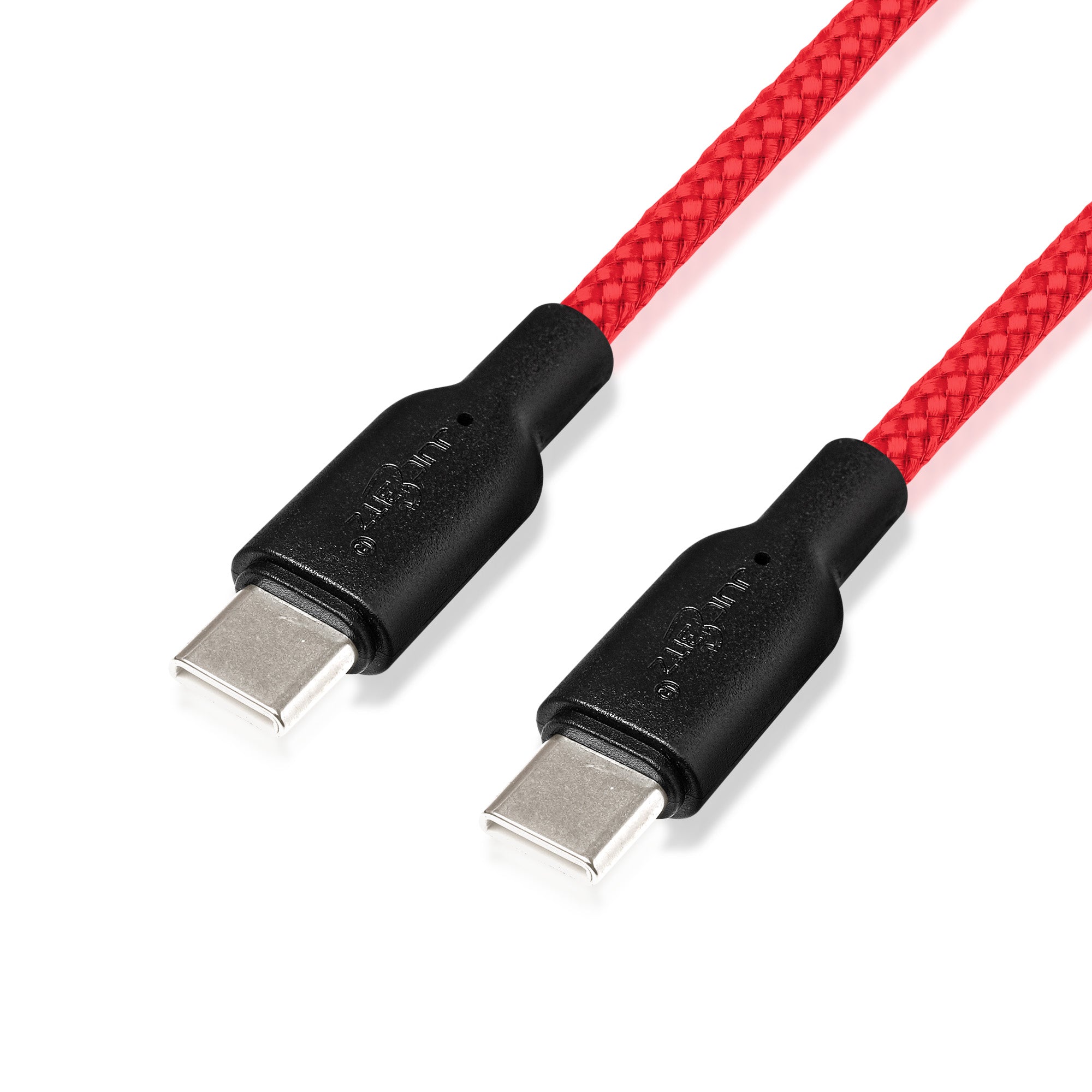 Braided USB-C to USB-C (USB2.0) 100W PD Fast Charger Data Cable - Red