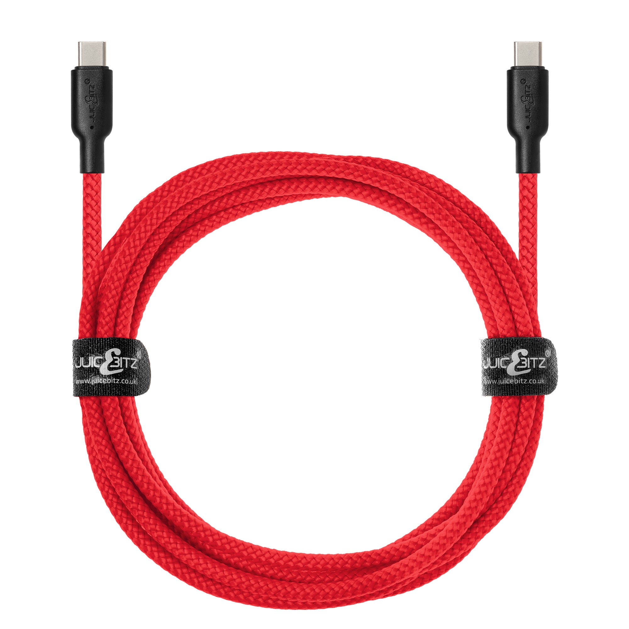 Braided USB-C to USB-C (USB2.0) 100W PD Fast Charger Data Cable - Red