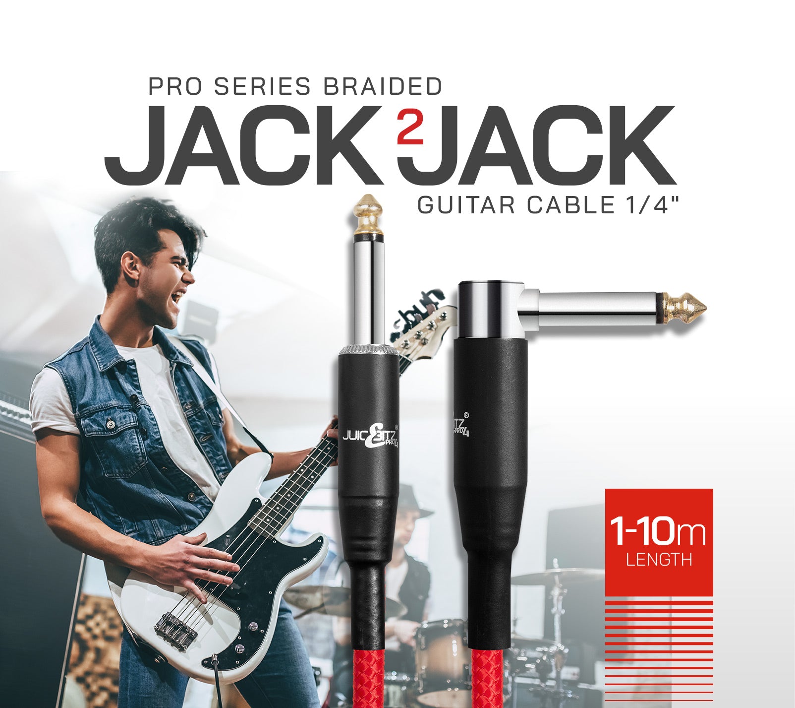 Câble Jack Fender Professional Series coudé 4,5 mètres finition