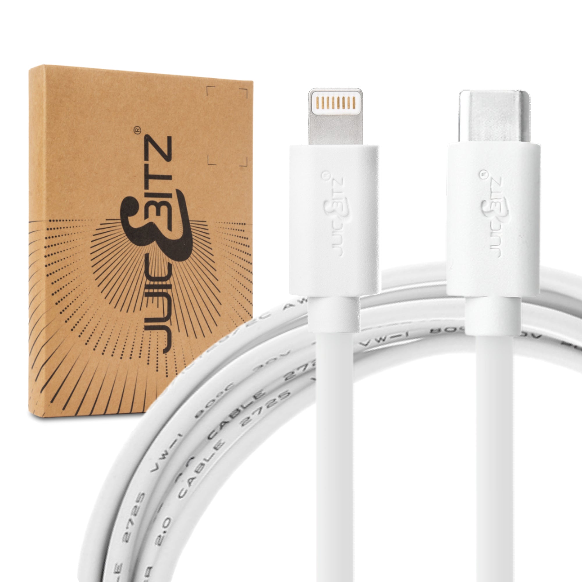 USB-C 3A Fast Charger Cable for iPhone 14 13 12 11 XR XS SE X 8 - White