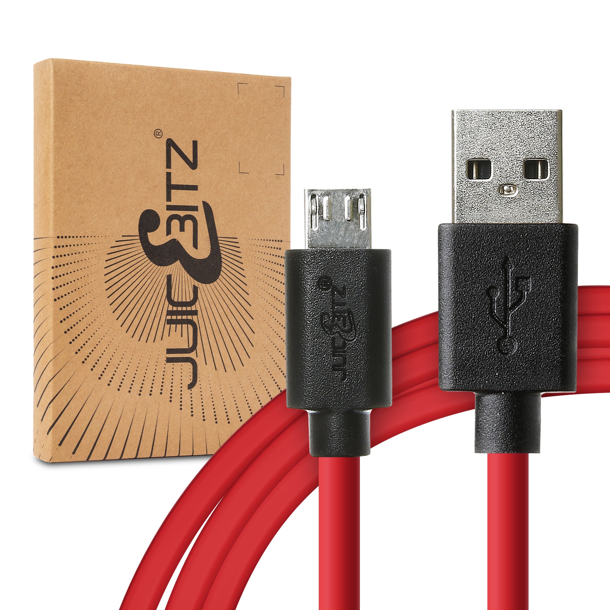 USB 2.0 to Micro-USB Fast Charger Cable High Speed Data Transfer Lead - Red