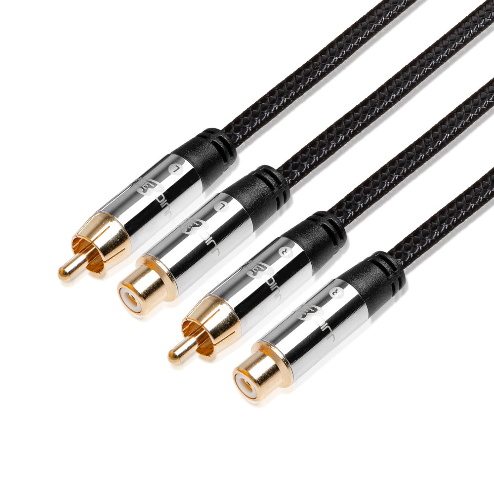 JuicEBitz - PRO Series High Performance Male/Female RCA Cable - Pair